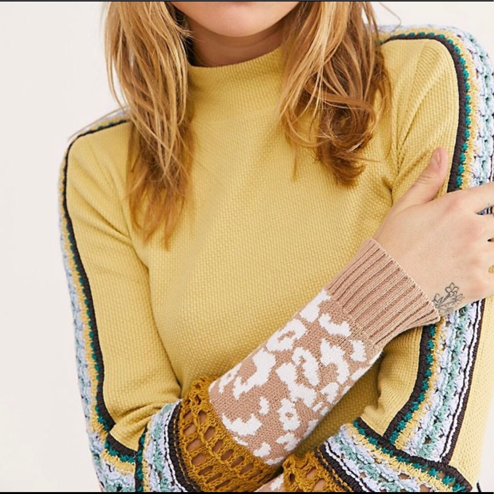Free People Switch it Up Tee yellow